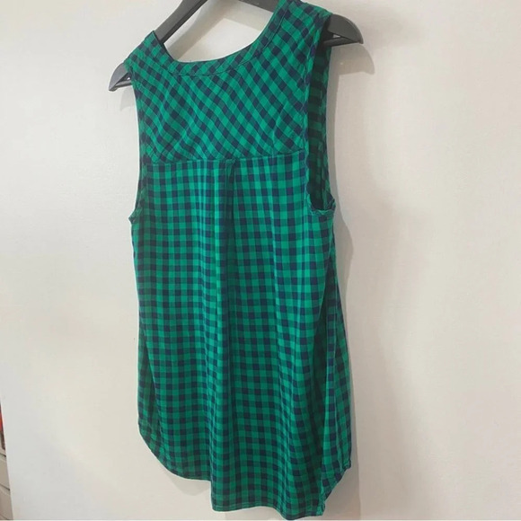 G.H. Bass & Co Women's M Plaid Summer Tank Top Green 100% Viscose - Picture 8 of 15